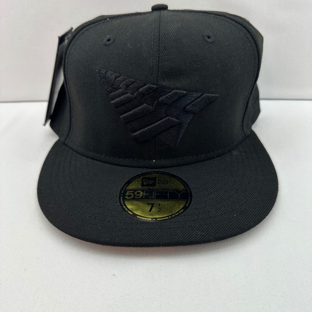 New Era 59FIFTY Paper Planes Blackout Fitted‎ Hat Sz 7 1/2 Mens Baseball Cap NWT